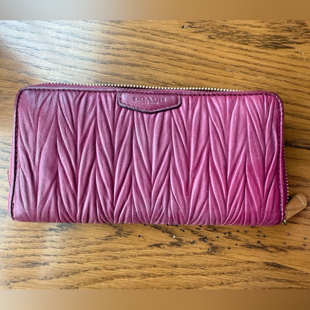 Coach Pink Fuchsia Quilted Leather Wallet